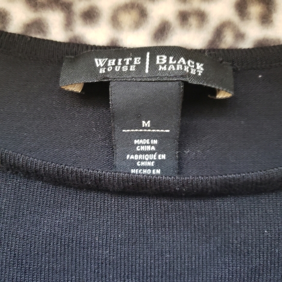 WHBM Black and White Sweater Stripe Tunic Top, Size Medium, EUC, Style 57009817 - Picture 5 of 13